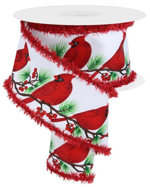 2.5 inch X 10 yard Cardinal on Branch with RED TENSILE