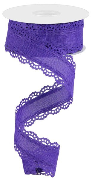 1.5inx10yd Scallop Edge Royal Burlap PURPLE
