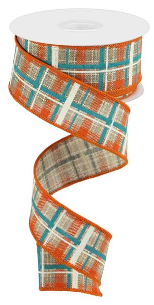 1.5inx10yd Printed Plaid Check/Royal