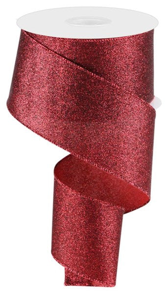 2.5inx10yd Shimmer Glitter CRANBERRY