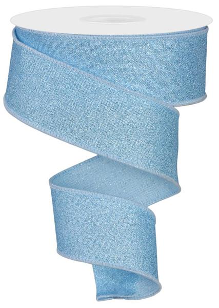 1.5inx10yd Fine Glitter on Royal PALE BLUE
