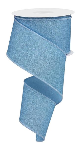 2.5inx10yd Fine Glitter on Royal PALE BLUE