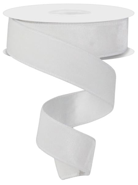 1 White Fuzzy Ribbon, Farrisilk Ribbon, Wired Ribbon – Joycie Lane Designs