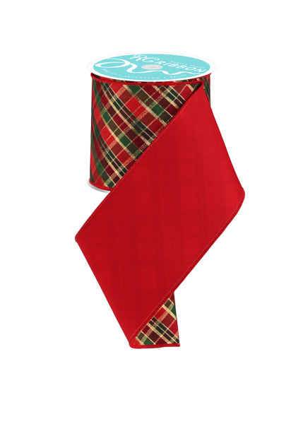 4in Metallic Plaid Diagonal Fused