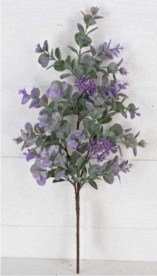 19in Seeded Eucalyptus GREEN/PURPLE Pick