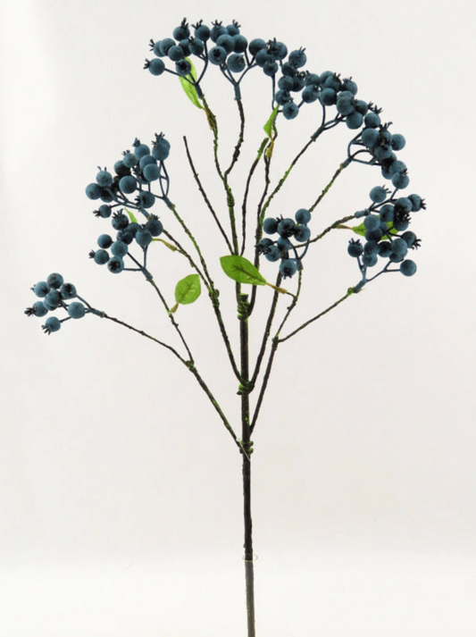23in Blueberry Spray - Premium Artificial Greenery for Wreaths, Arrangement & Home Decor Essentials