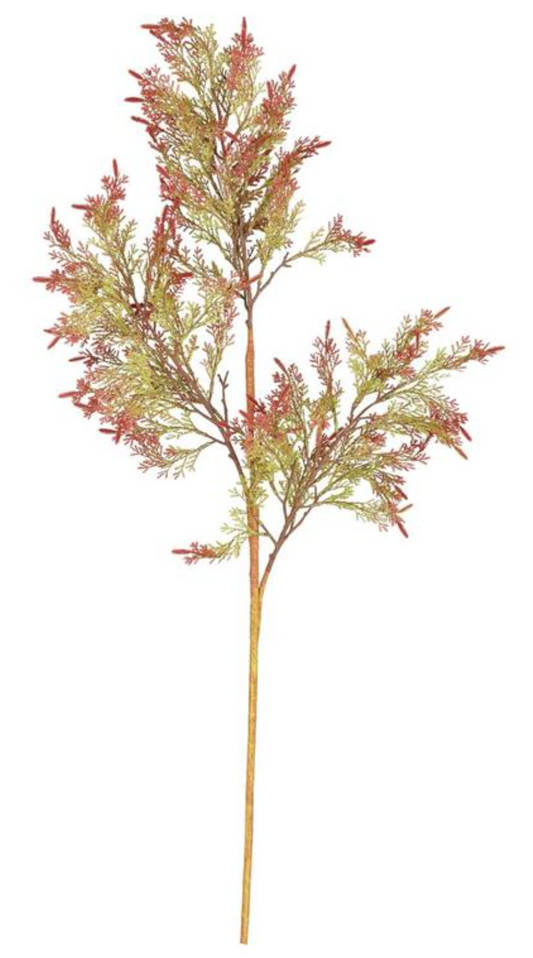 40in Brick Burgundy Cedar Fern Spray - Premium Greenery for Wreaths and Home Decor Vickerman