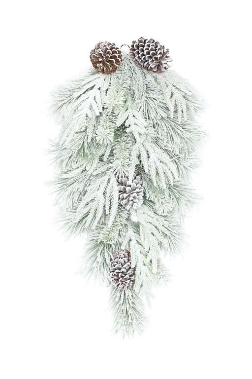 30in Snow Pine Teardrop Swag - Premium Base for Floral Designs and Home Decor Essentials