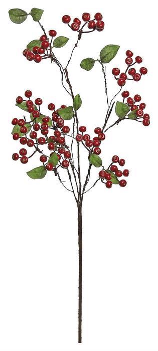 30in Red Hawthorn Berry & Leaves - Premium Greenery for Wreaths and Home Decor Select Artificial