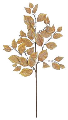 35" Metallic Beech Leaf Spray BURG/GOLD