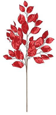 35" Metallic Beech Leaf Spray RED