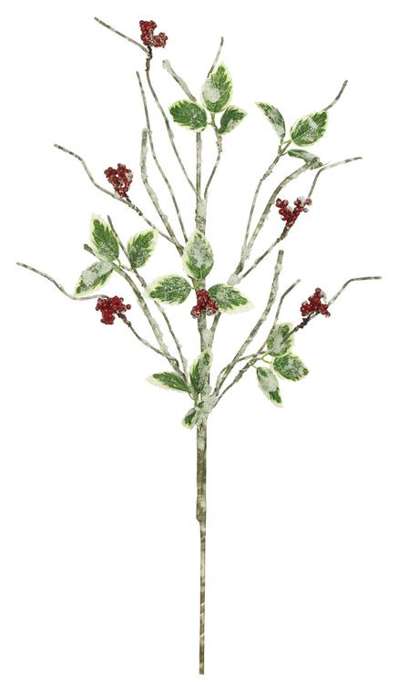 31in Varigated Leaf & Berry Twig - Premium Greenery for Wreaths and Home Decor Select Artificial