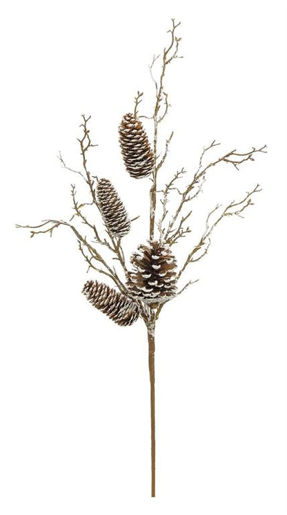 28in Mix Pinecone & Twig Spray - Premium Greenery for Wreaths, Arrangements and Home Decor