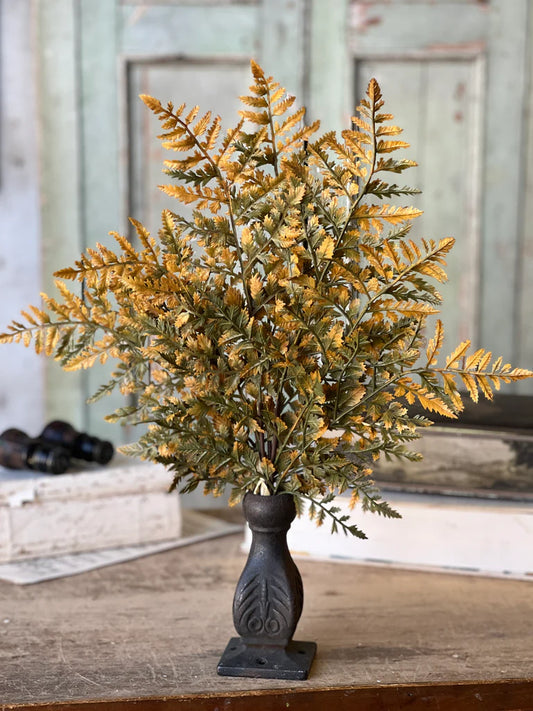 19in Autumnal Fern Spray YELLOW/GREEN Lancaster and Vintage