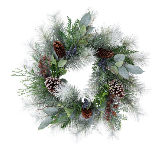 24in Mixed Juniper & Pine Wreath