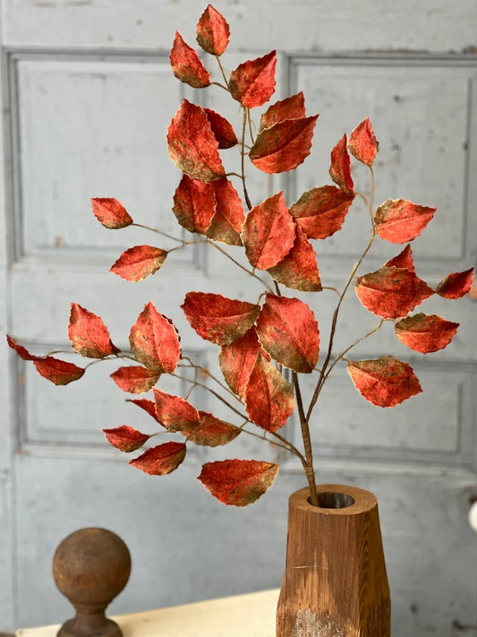 35in Velvet Fall Leaf Spray | Artificial Autumn Foliage Stem for Wreaths & Arrangements Melrose International