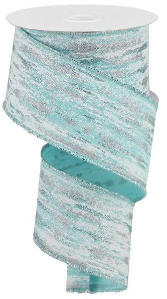 2.5inx10yd Glitter/Metallic STREAKS ICE BLUE