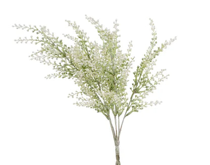 17in White / Green Eucalyptus Bud Bush x7