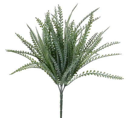 19in Green Whitewash Button Fern x7