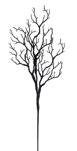 35in Black Bubble Glitter Twig Spray - Premium Greenery for Wreaths, Arrangements and Home Decor