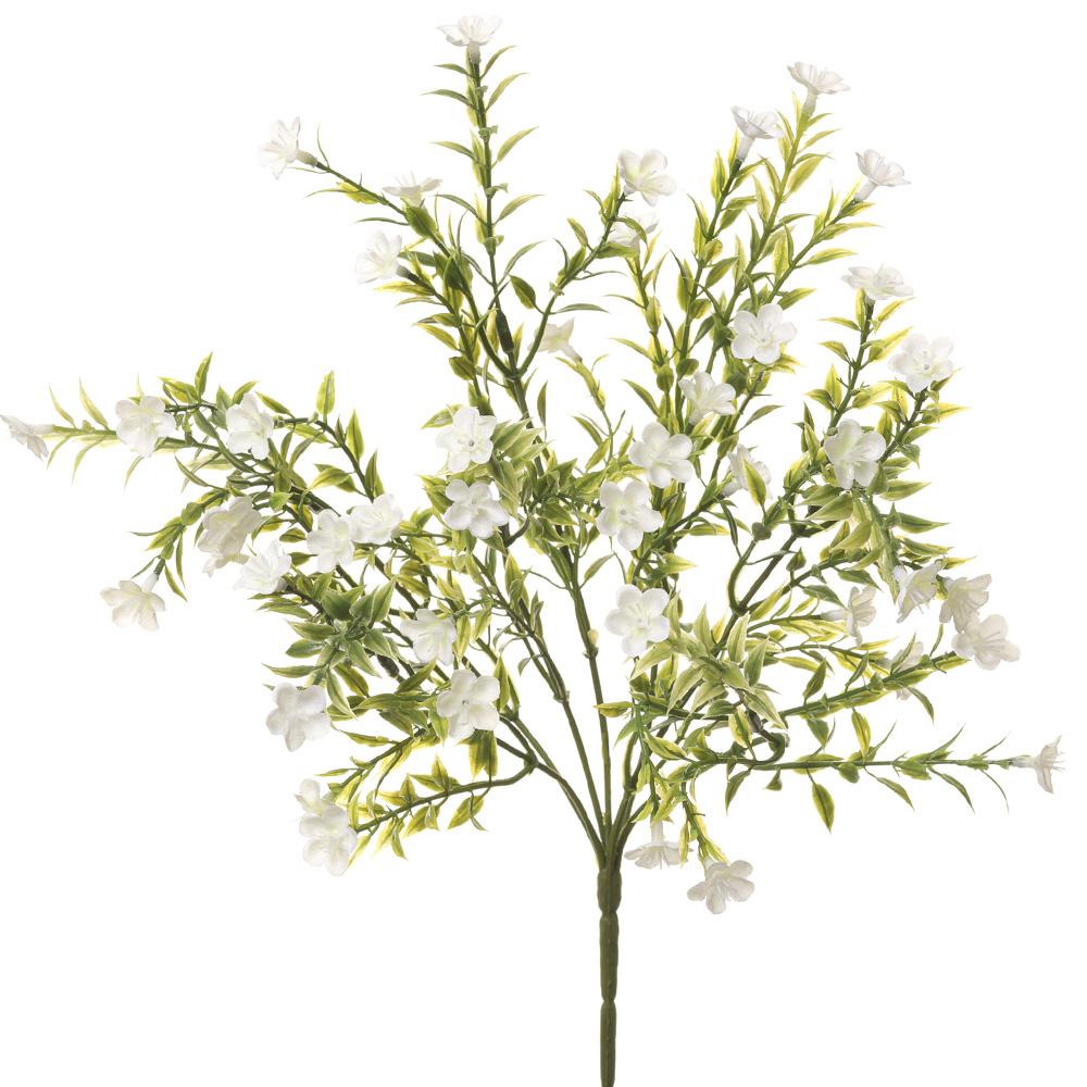 14in Waxflower Bush x7 WHITE - Premium Florals for Wreaths and Home Decor