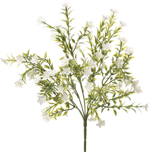 14in Waxflower Bush x7 WHITE - Premium Florals for Wreaths and Home Decor
