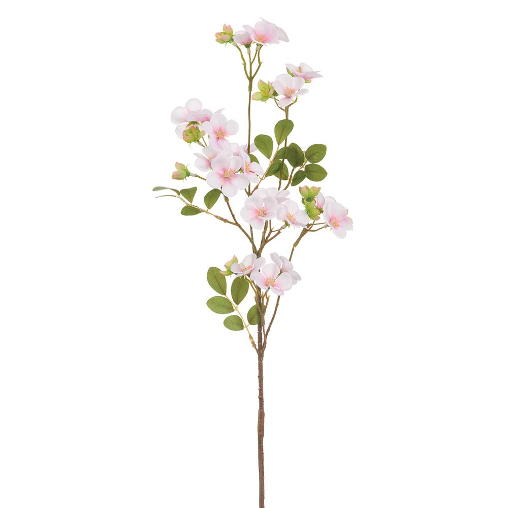 28in Pink Quince Blossom Spray