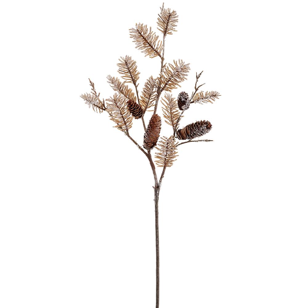 24in Beaded Snow Pine Spray - Premium Greenery for Wreaths, Arrangements and Home Decor Allstate
