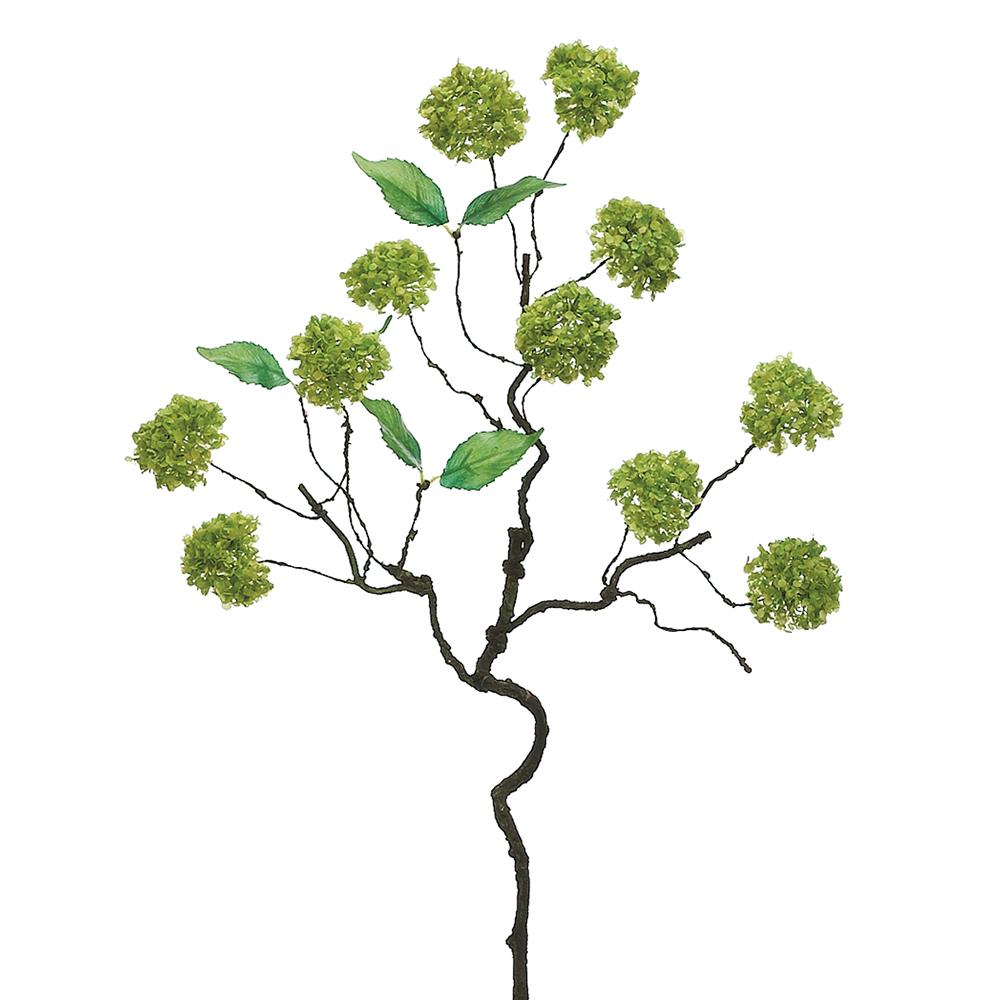 33in Green Snowball on Twigs