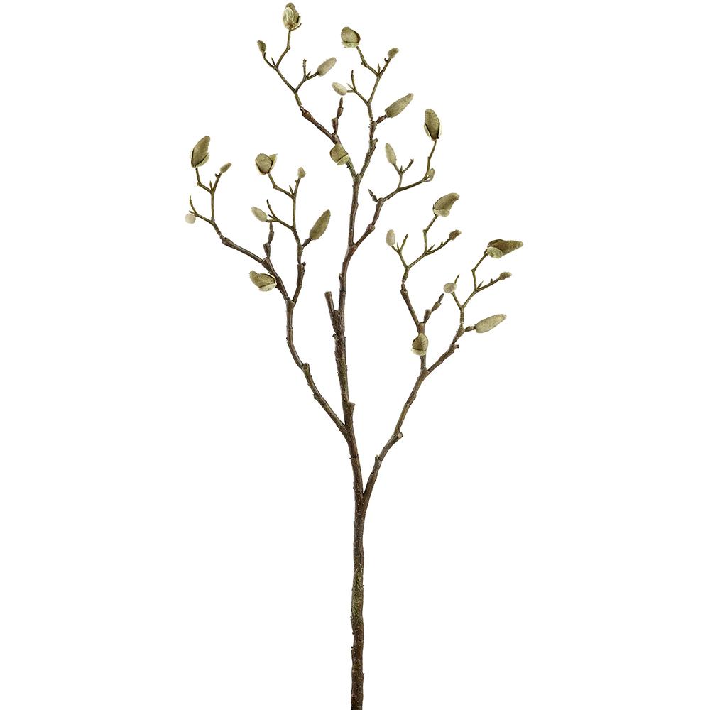 33in Green/Brown Magnolia Bud Spray