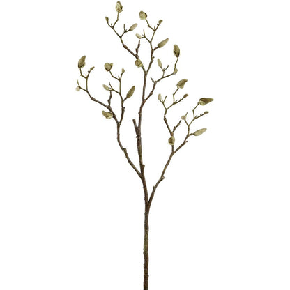 33in Green/Brown Magnolia Bud Spray