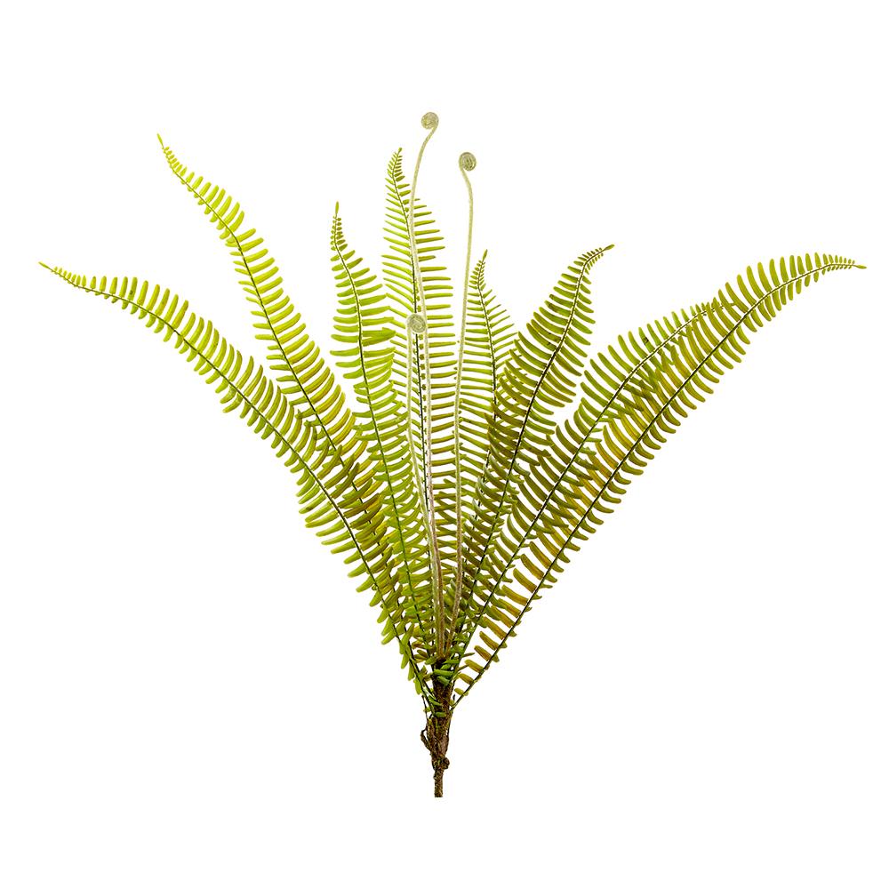 30in Sword Fern Bush w/Crosiers - Premium Artificial Greenery for Wreaths, Arrangement & Home Decor