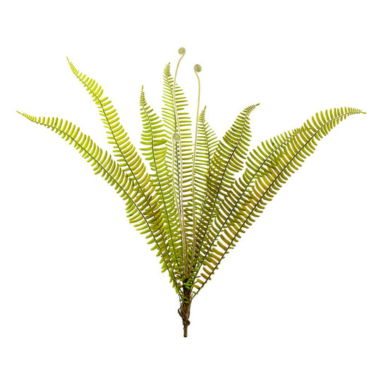 30in Sword Fern Bush w/Crosiers - Premium Artificial Greenery for Wreaths, Arrangement & Home Decor