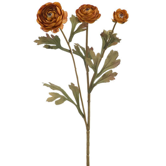 19in Amber Ranunculus x3 - Premium Floral for Wreaths and Home Decor Allstate