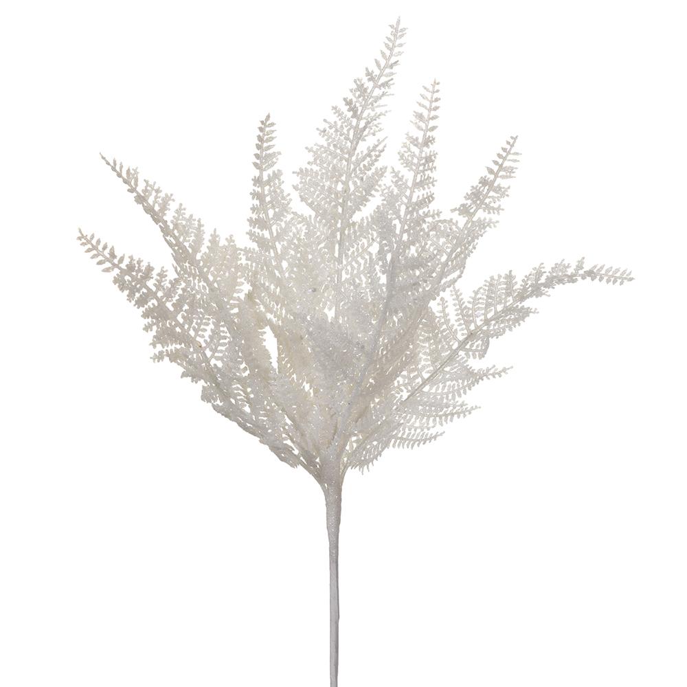 15in Glitter Fern WHITE