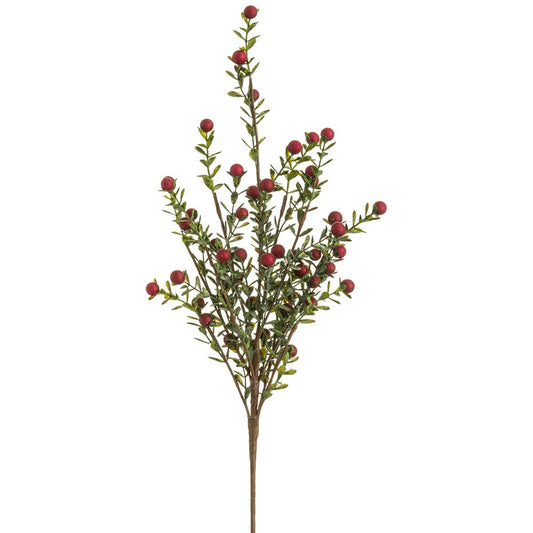 21in Red Berry Leaf Spray - Premium Greenery for Wreaths, Arrangments and Home Decor Allstate