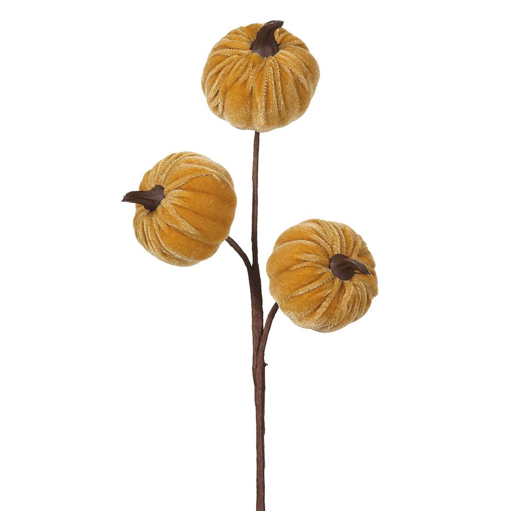 11in Velvet Pumpkin Pick AMBER Allstate