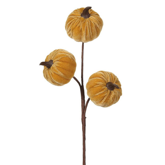 11in Velvet Pumpkin Pick AMBER Allstate