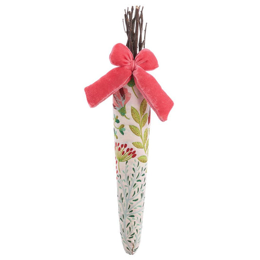 15in Fabric Covered Pink/Green Carrot