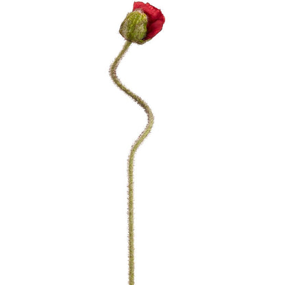 27in Red Poppy Bud Spray