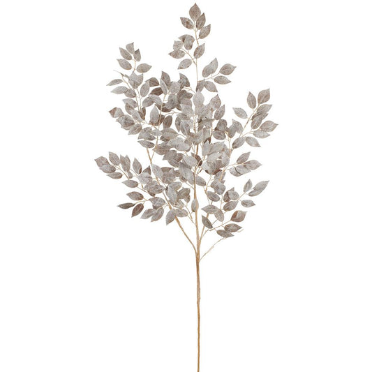 52in Brown Glitter Mini Rose Leaf Spray - Premium Artificial Greenery for Wreaths, Arrangement & Home Decor