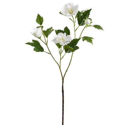 27in White Hibiscus Spray - Premium Floral for Wreaths and Home Decor