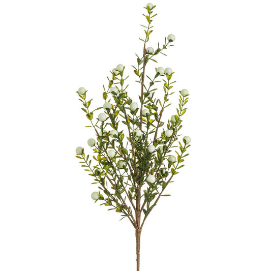 21in Cream Berry Leaf Spray - Premium Greenery for Wreaths, Arrangments and Home Decor Allstate