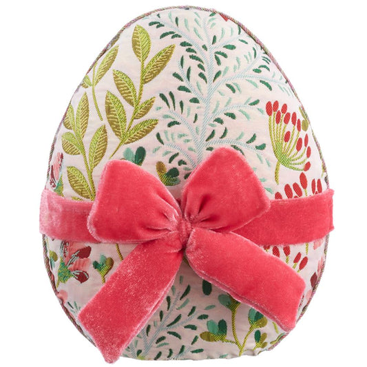 7.5in Pink/Green Fabric Egg