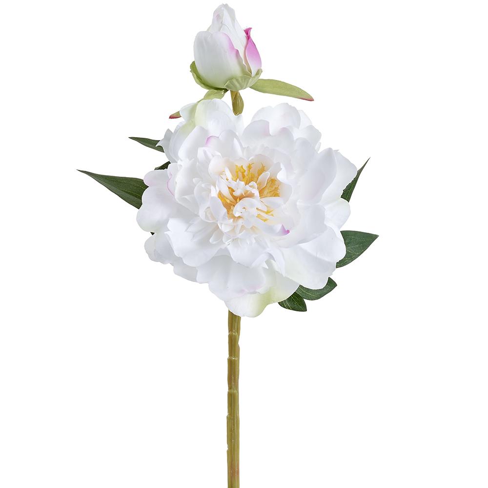 14in White Peony Bloom - Premium Floral for Wreaths and Home Decor