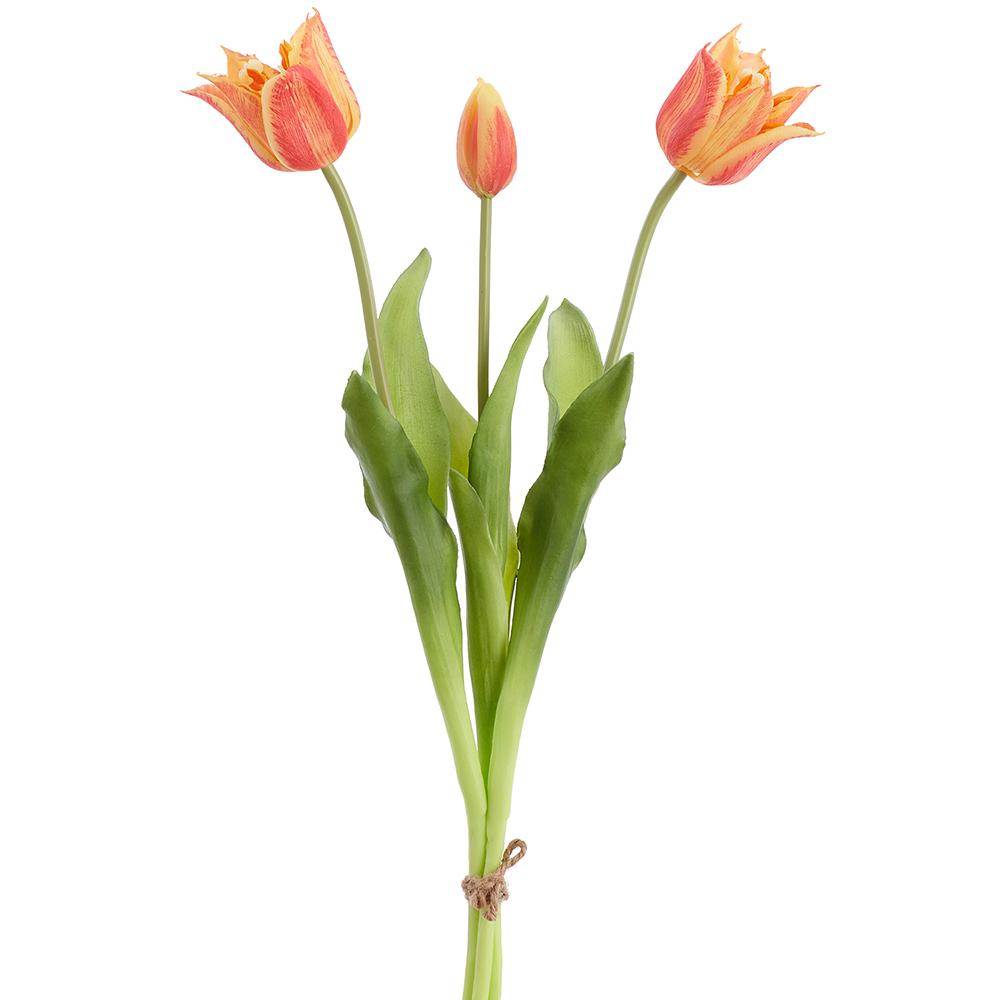 19in Coral Real Touch Parrot Tulip Bouquet
