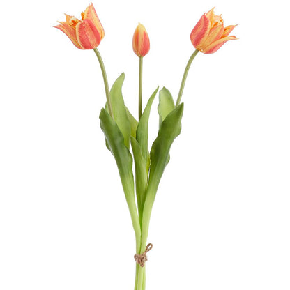 19in Coral Real Touch Parrot Tulip Bouquet