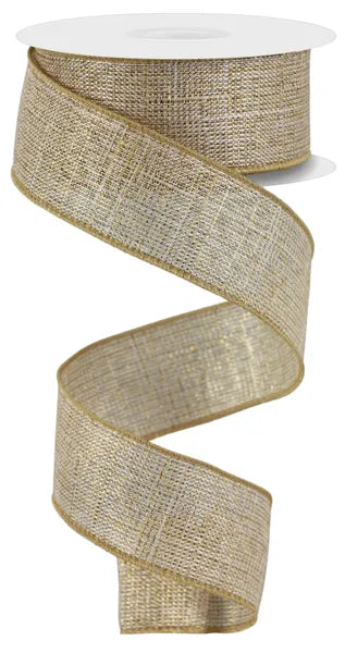 1.5inx10yd Metallic Royal Burlap CREAM/GOLD Craig Bachman