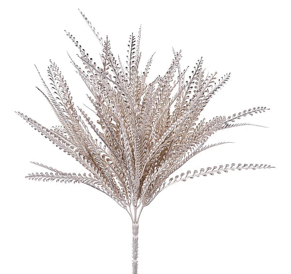 19in Champagne Metallic Button Fern x7 - Premium Artificial Greenery for Wreaths, Arrangement & Home Decor Craig Bachman
