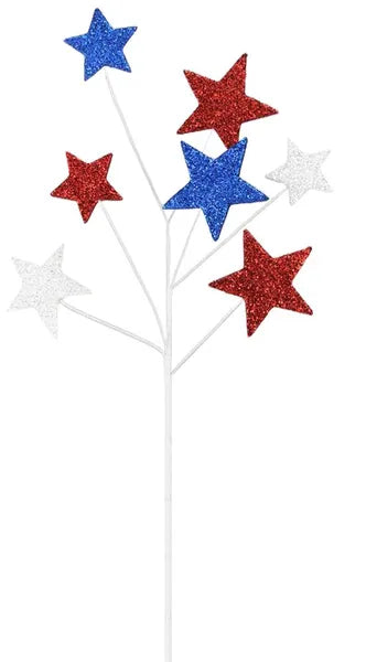24in Glitter Patriotic Stars Spray